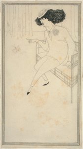 Karikatur von J.M. Whistler von Aubrey Beardsley