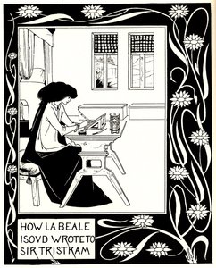 Wie La Beale Isoud an Sir Tristram schrieb. Illustration zum Buch Le Morte d