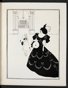 Illustration, die zwei Figuren darstellt von Aubrey Beardsley