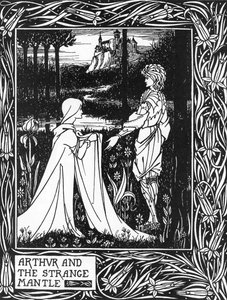 König Artus empfängt den Besuch eines Mädchens, das von der Fee Morgane geschickt wurde von Aubrey Beardsley