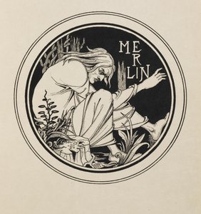 Merlin aus einem Buch mit fünfzig Zeichnungen von Aubrey Beardsley
