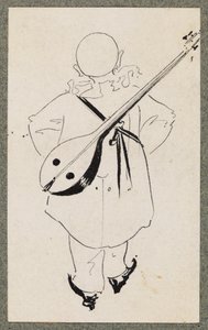 Pierrot mit Mandoline von Aubrey Beardsley