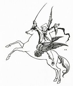 Puck auf Pegasus, 1894 von Aubrey Beardsley