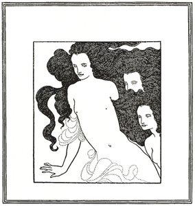 Die Komödie des Rheingolds, Frontispiz 1872 von Aubrey Beardsley