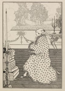 Das Gebet des Barons. Aus "Der Raub der Locke." aus einem Buch mit fünfzig Zeichnungen von Aubrey Beardsley