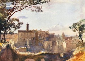 Rom: Das Kapitol vom Palatin (Farblithografie) von Aubrey Waterfield