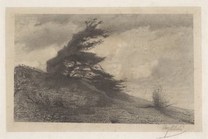 Landschaft bei stürmischem Wetter