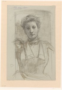 Porträt einer Frau, halbfigur von August Allebe