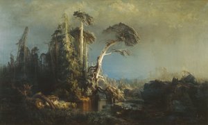 Sterbender Urwald bei rauem Wetter (nach dem Sturm) von August Cappelen