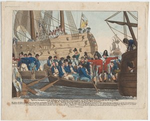Napoleon Bonaparte als Gefangener der Engländer wird vom Bellerophon nach Northumberland gebracht, 8