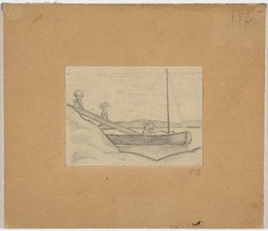 Ausladen eines Lastkahns von August Macke