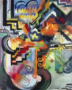 Farbkomposition Hommage à Bach, 1912 von August Macke