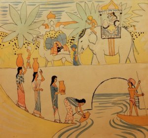 Der Traum des Jünglings – Märchenerzählerin von August Macke