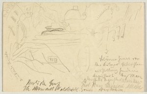 Die rüttelnde Droschke, Postkarte an Wassily Kandinsky in Odessa von August Macke