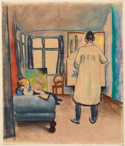 Franz und Maria Marc im Atelier bei August Macke in Bonn von August Macke