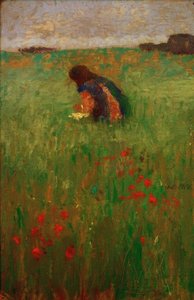 Kind in Wiese von August Macke