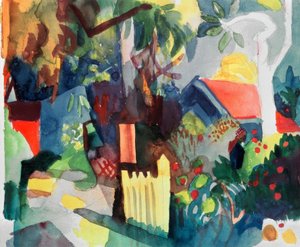 Landschaft mit hellem Baum