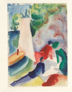 Picknick am Strand von August Macke