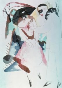 Pierrot und Dame von August Macke