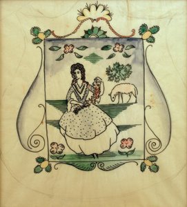 Schäferin mit einem Schaf von August Macke