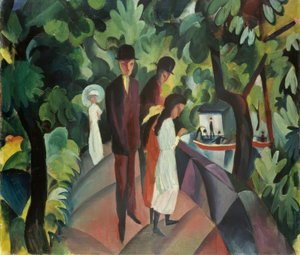 Spaziergang auf der Brücke von August Macke