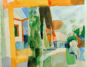 Unser Garten am See 4 von August Macke
