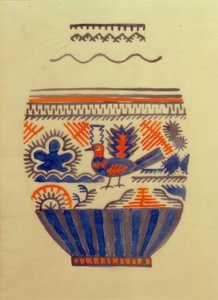 Vase mit Vogel I