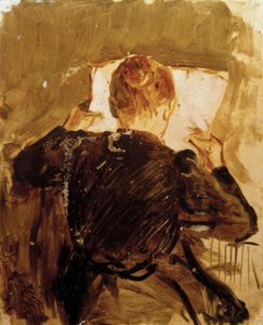 Zeitung lesende Frau von August Macke