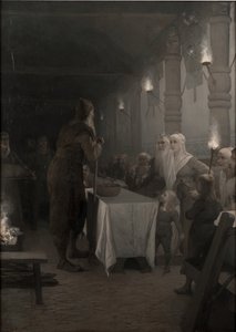 Frithiof kommt zu König Ring, aus Frithiofs Saga von August Malmström