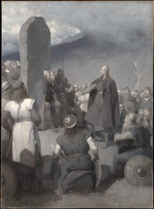 Frithiofs Brautwerbung (aus Frithiofs Saga) von August Malmström