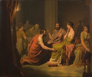 Odysseus vor Alkinoos, dem König der Phaiaken von August Malmström