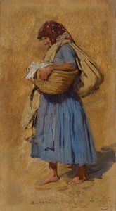 Die Frau eines Bauern putzt sich die Nase von August Ritter von Pettenkofen