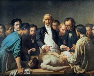 Doktor Alfred Velleau bei der Autopsie von Auguste (after) Feyen Perrin