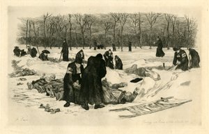 Begräbnis der Toten im Schnee von Auguste Andre Lancon