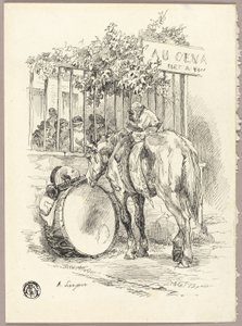 Pferd mit Affe auf dem Rücken von Auguste Andre Lancon