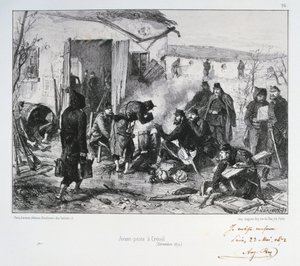 Französischer Vorposten bei Creteil, Belagerung von Paris, Deutsch-Französischer Krieg, Dezember 1870, 1872 von Auguste Bry
