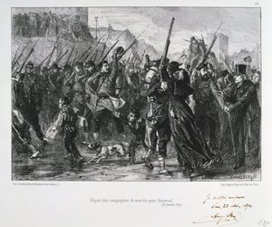 Französische Soldaten auf dem Weg nach Buzenval, Belagerung von Paris, Deutsch-Französischer Krieg, 18. Januar 1871