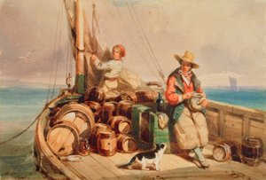 Zwei Figuren auf einem Boot, 1843