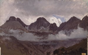 Berge mit Nebel von Auguste Francois Bonheur