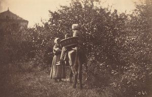 Zwei Frauen mit Esel von Auguste Giraudon