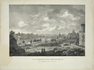 Über den Yauza-Fluss in Moskau, ca. 1830 von Auguste Jean Baptiste Antoine Cadolle