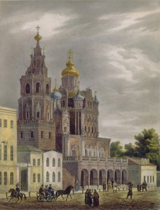 Die Kirche der Entschlafung der Theotokos in der Pokrovka-Straße in Moskau, 1825
