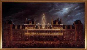 Beleuchtung des Rathauses zum Fest von König Louis Philippe I (1. Mai) von Auguste Jean Simon Roux