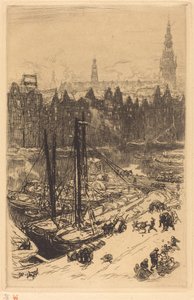 Amsterdam von Victoria Hotel aus gesehen von Auguste Lepere