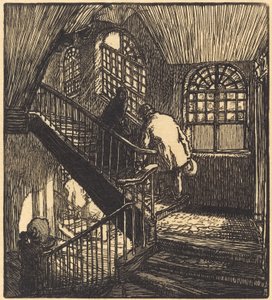 Treppe des Hauses, wo das Château Rouge war