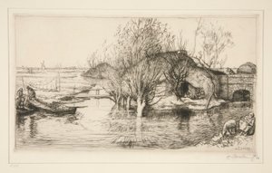 Die überflutete Hütte (Vendée) von Auguste Lepere