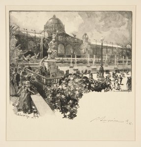 Der Palast der freien Künste, Außenansicht von Auguste Lepere