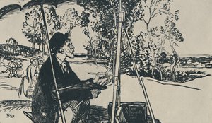Le Paysagiste, 1919 von Auguste Louis Lepère
