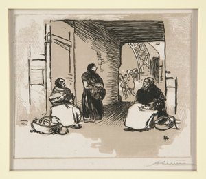 Händler mit Körben, Rue Montorgueil von Auguste Lepere