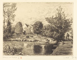 Alte Fußgängerbrücke, Ufer des kleinen Morin